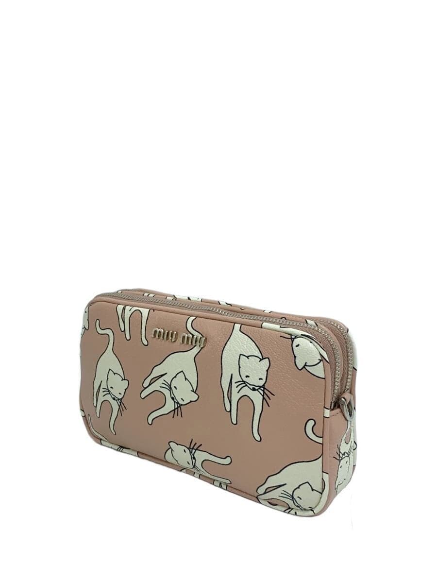 MIU MIU Shoulder Bag Leather PNK All Over Pattern 5ZH011 2