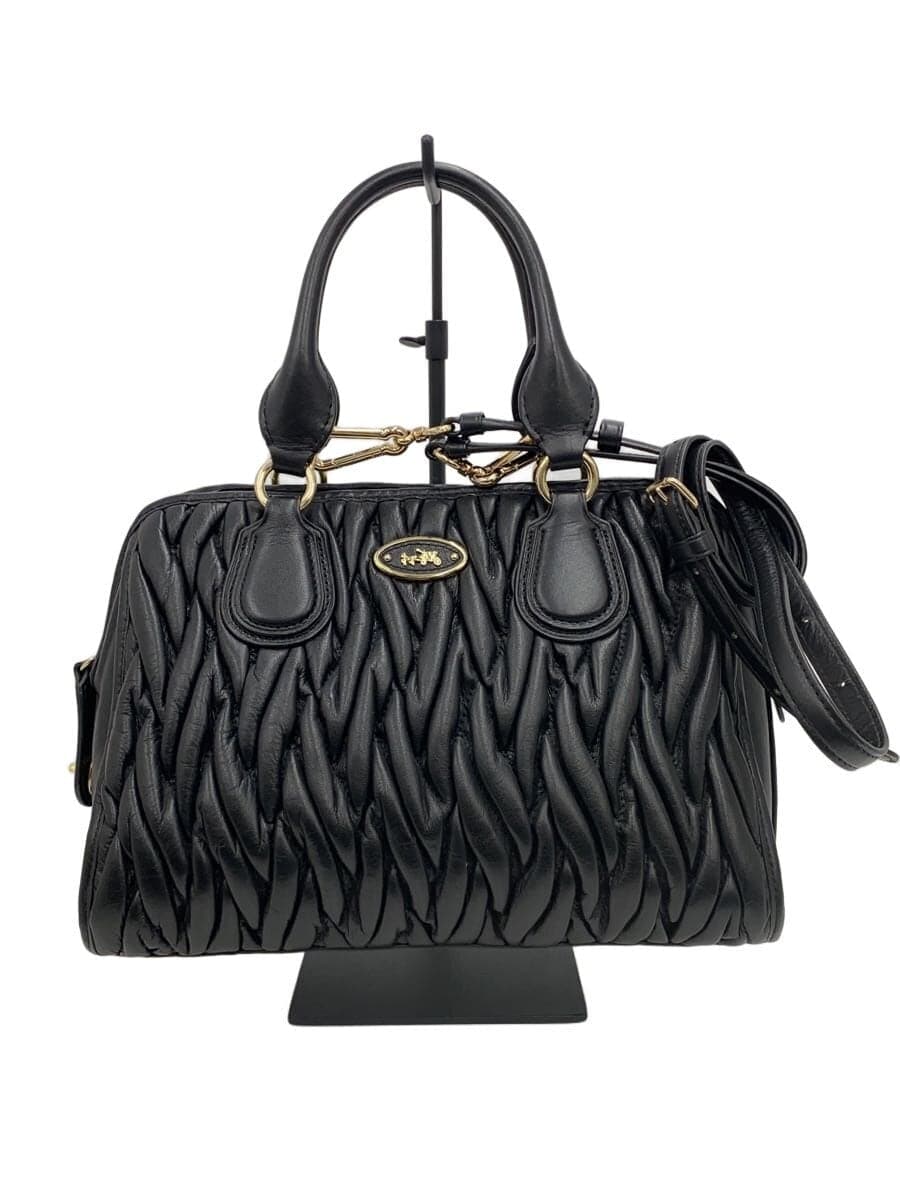 COACH Handbag Leather BLK F1482