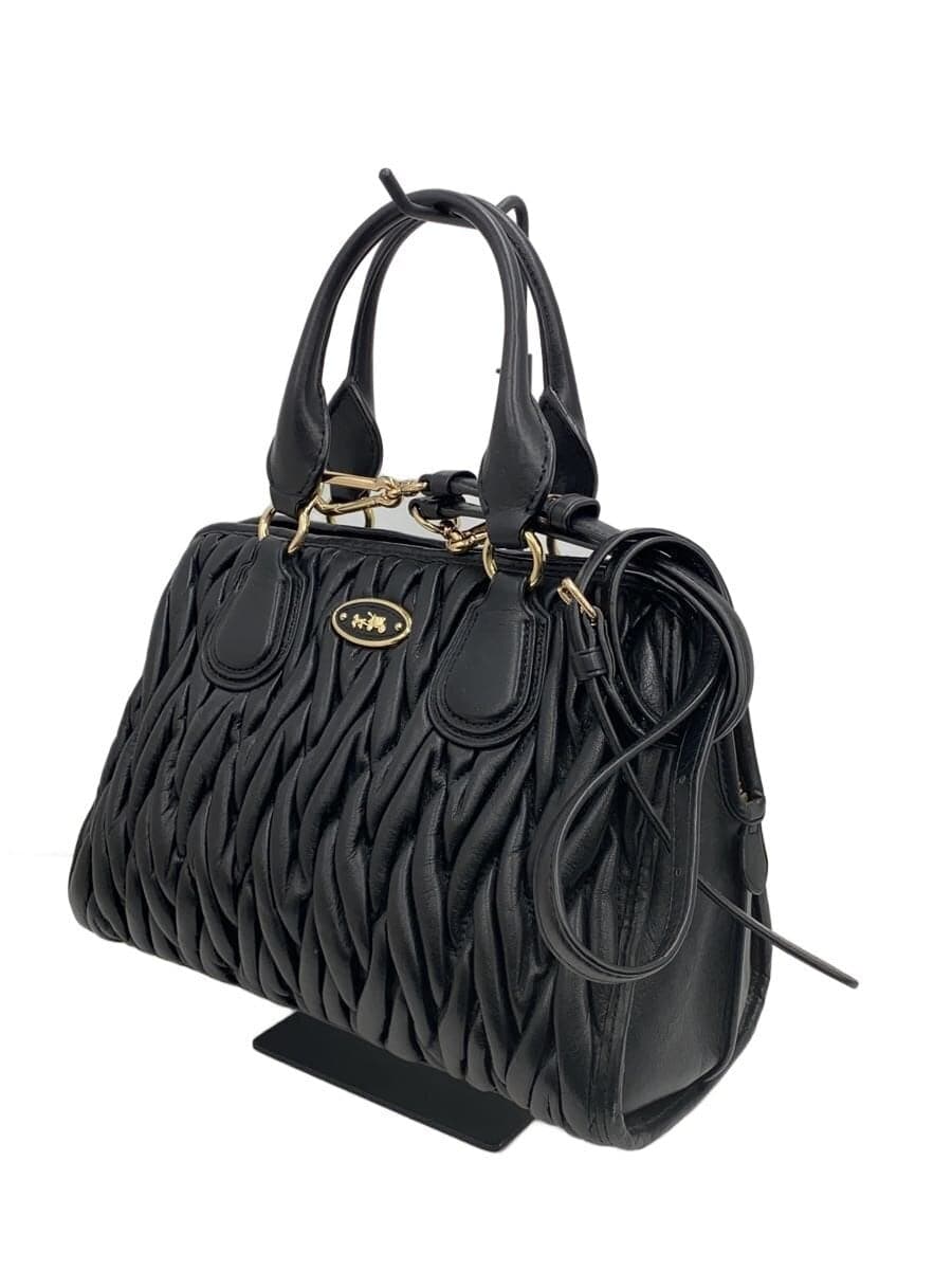 COACH Handbag Leather BLK F1482 2