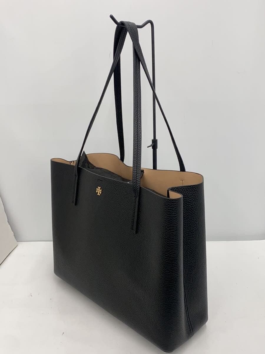 TORY BURCH tote bag leather BLK plain 2