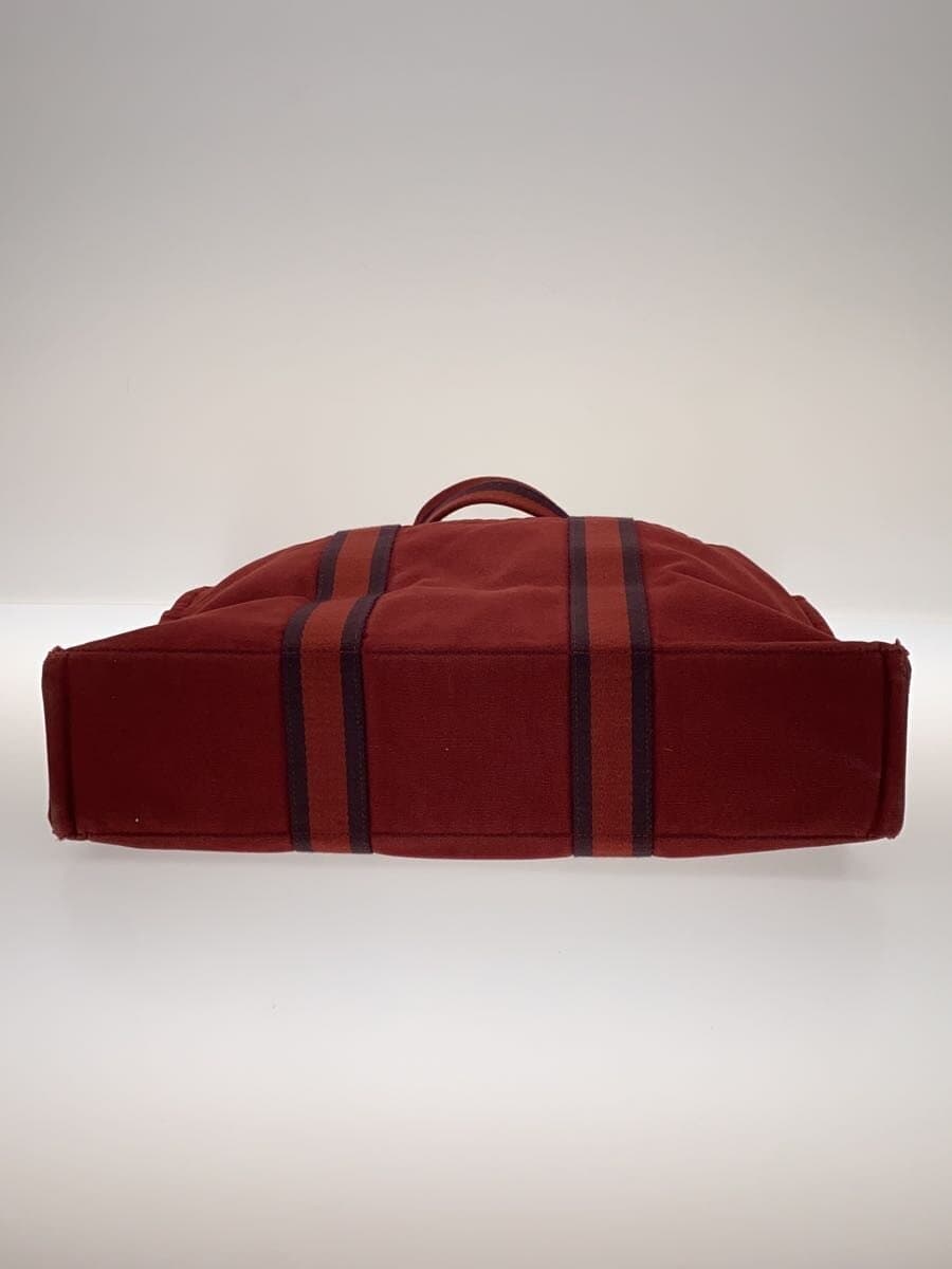HERMES Tote Bag Canvas RED 4