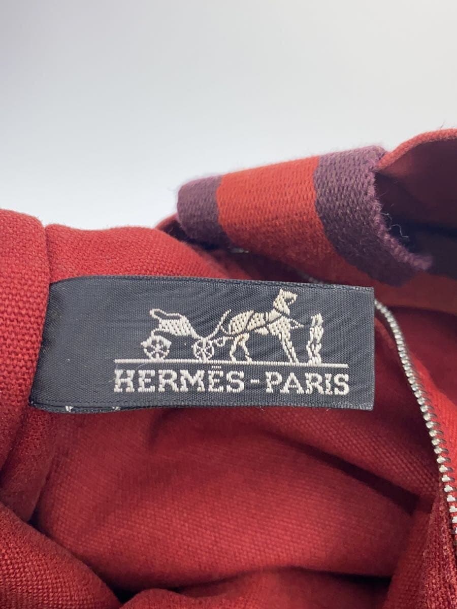 HERMES Tote Bag Canvas RED 5