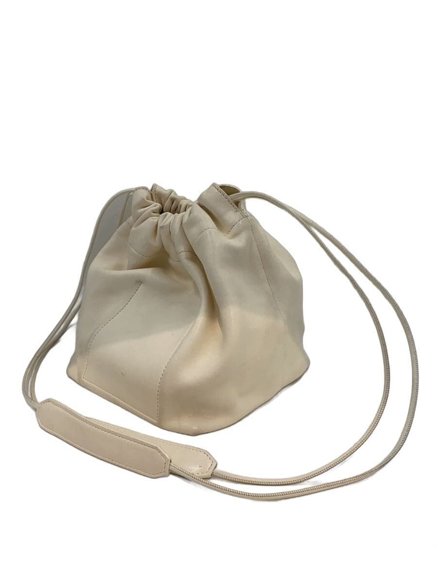 JIL SANDER Drawstring Bag Handbag Leather CRM Solid 2