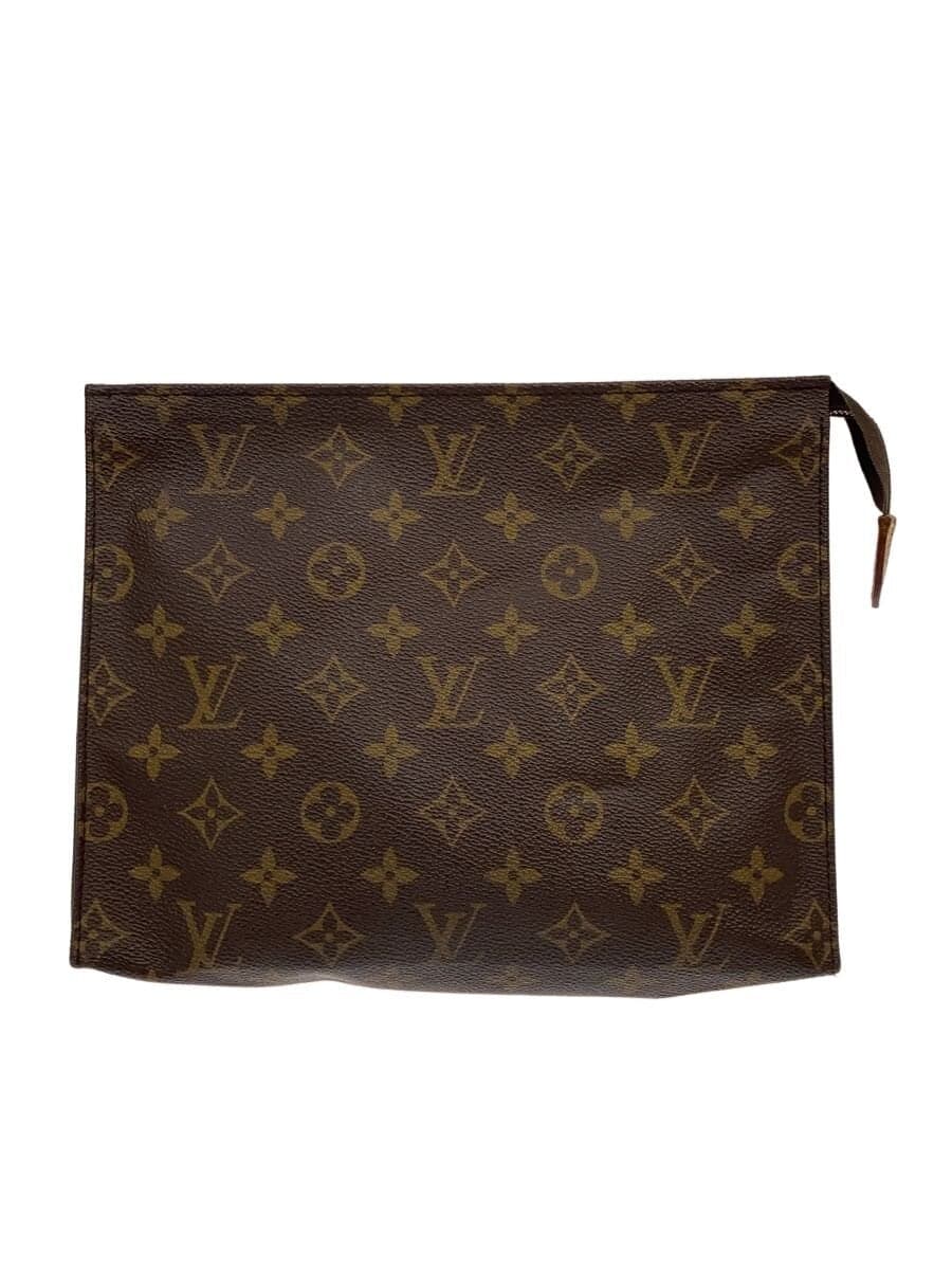 LOUIS VUITTON Pouch Toilet 26 Monogram Canvas PVC BRW M47542