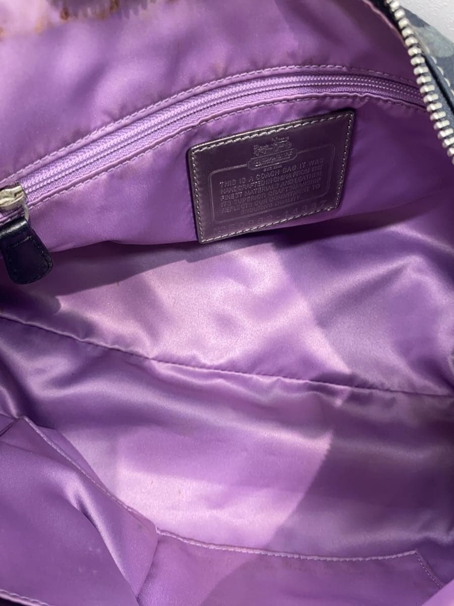 COACH Shoulder Bag Op Art Canvas BLK 14337 6