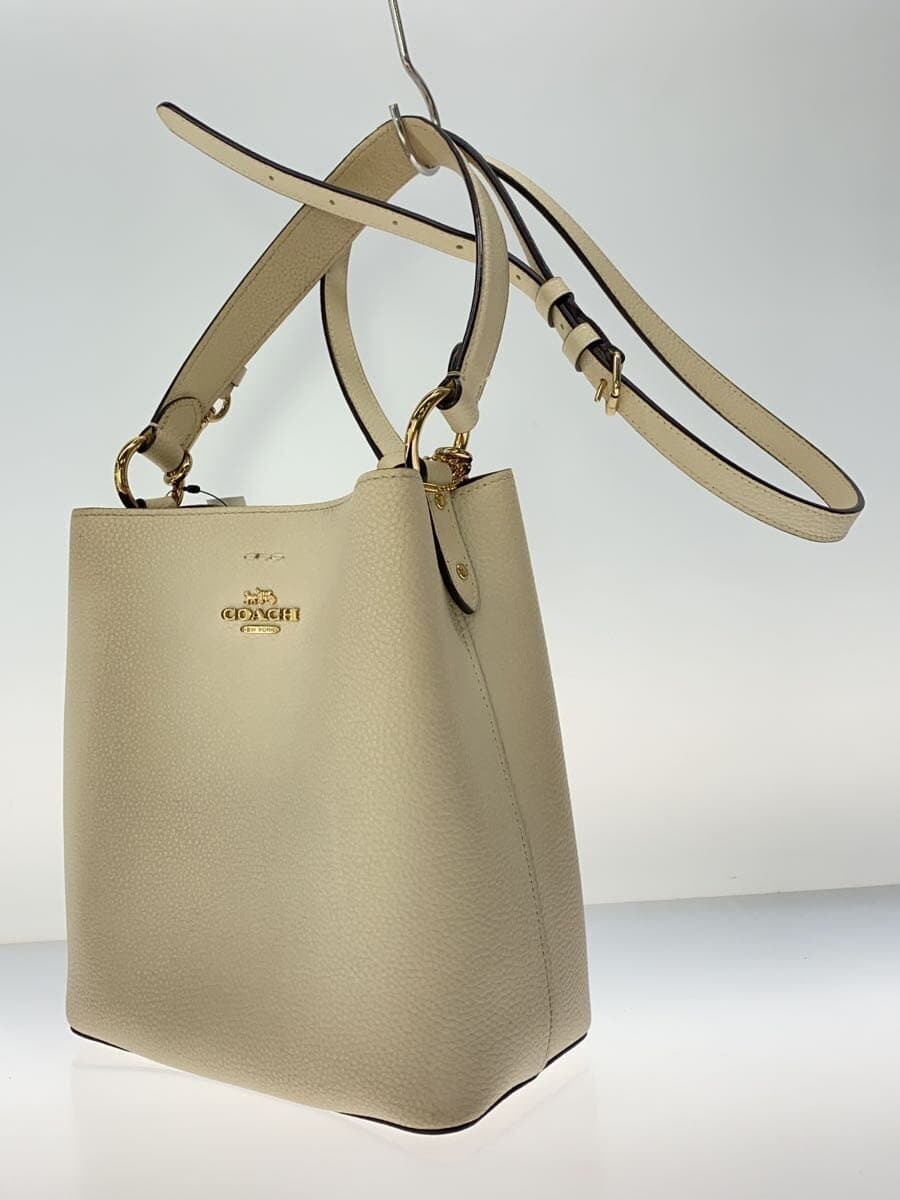 COACH Luxury Pebbled Leather Small Town Bucket BEG E2180-1011 2