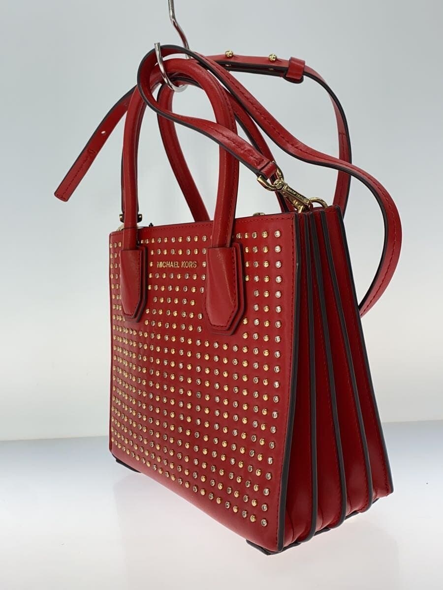 MICHAEL KORSMERCER 2-Way Studs Shoulder Bag Leather RED 30H9GM9M8O 2