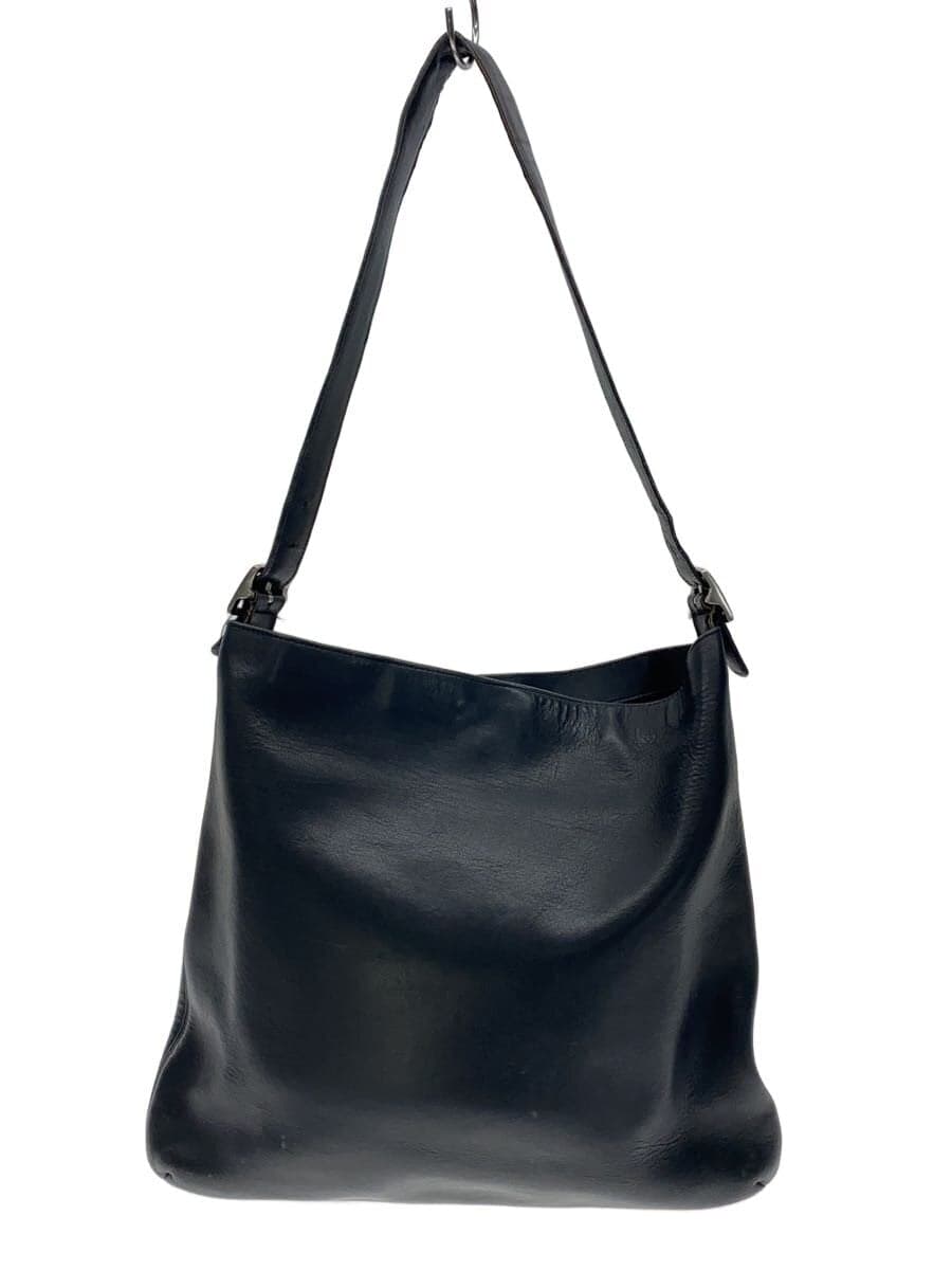COACH Shoulder Bag Leather BLK Solid