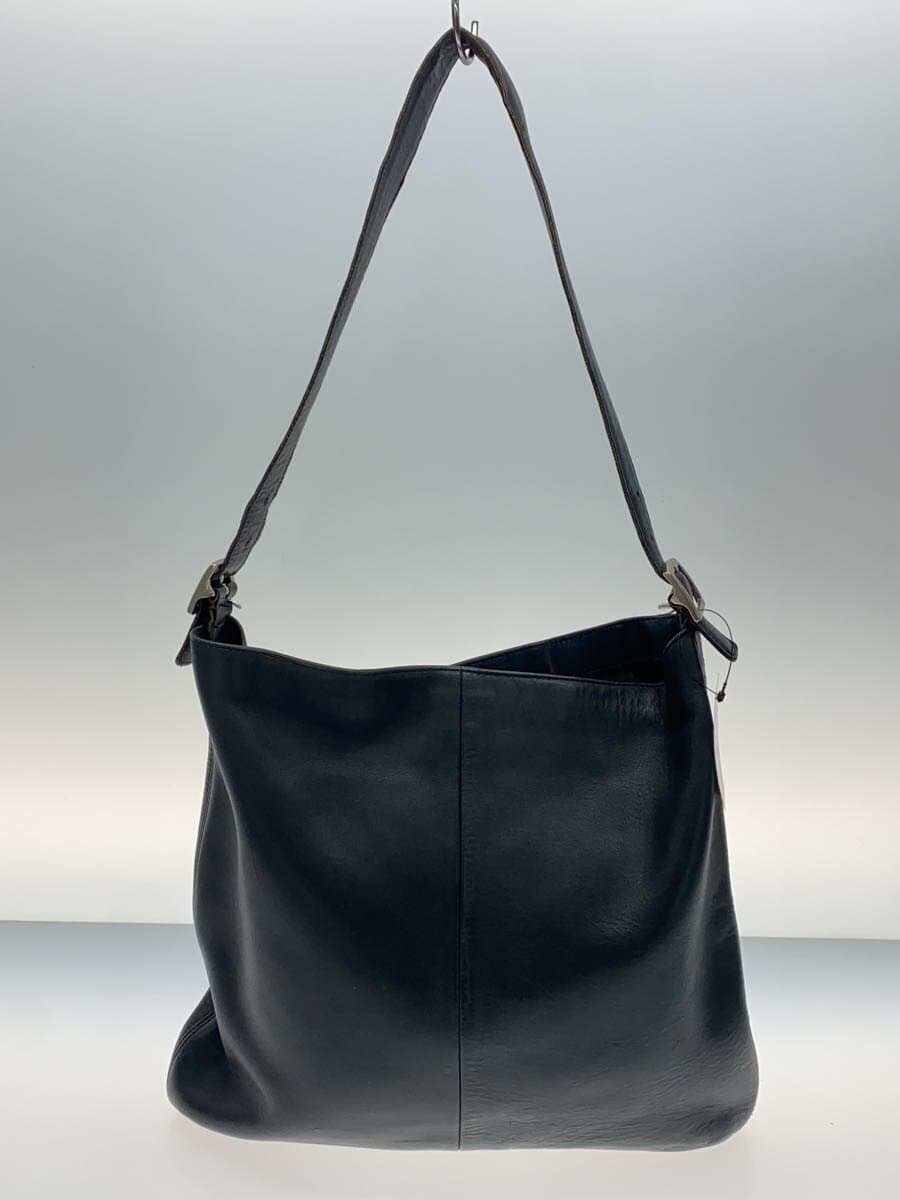 COACH Shoulder Bag Leather BLK Solid 3