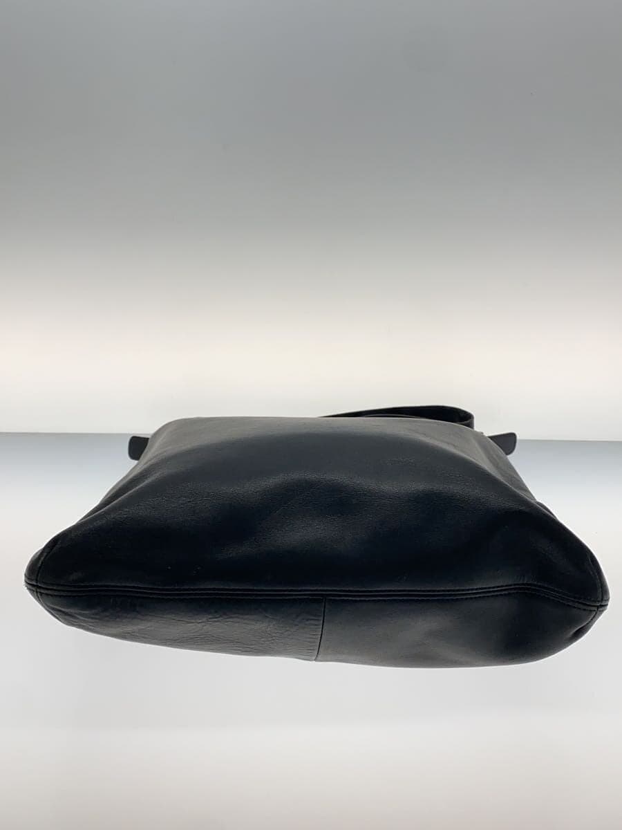 COACH Shoulder Bag Leather BLK Solid 4