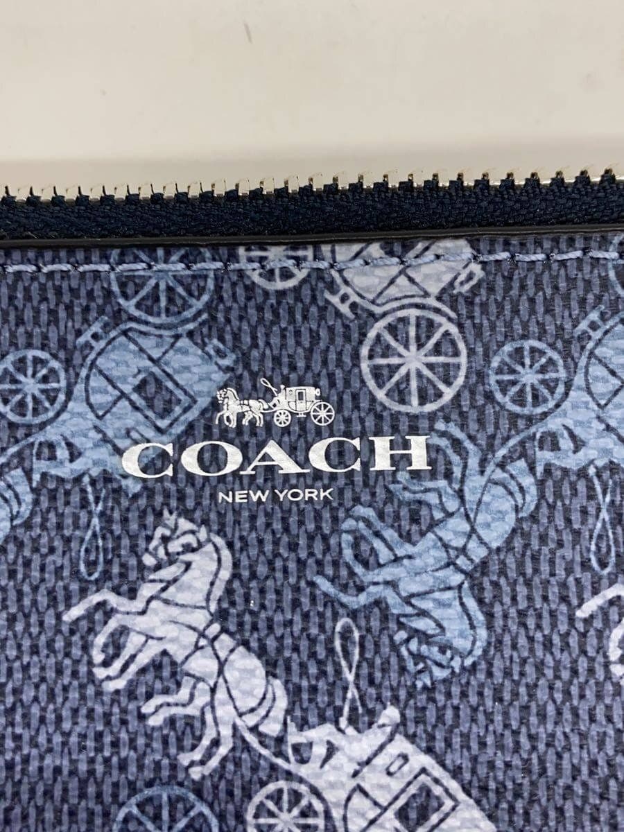 COACH Pouch Leather NVY All Over Pattern 88083 5