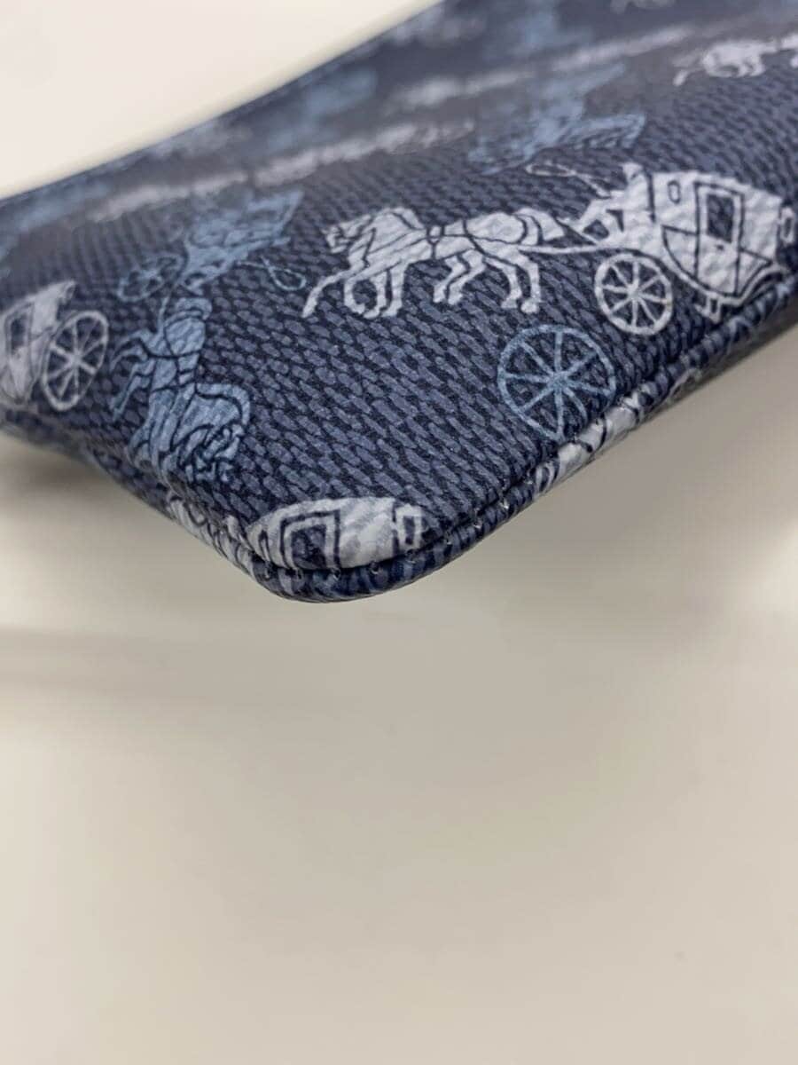 COACH Pouch Leather NVY All Over Pattern 88083 9