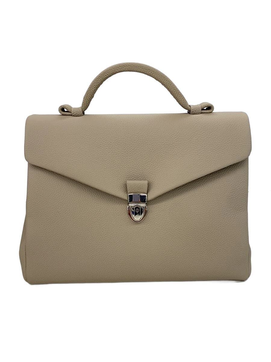 Ohaza Made Kaban Rayrow 32 Handbag Leather GRY Solid