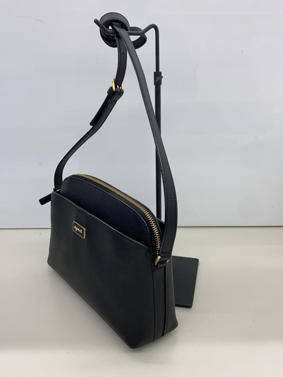agnes b. shoulder bag leather BLK QAS02Z-03 2