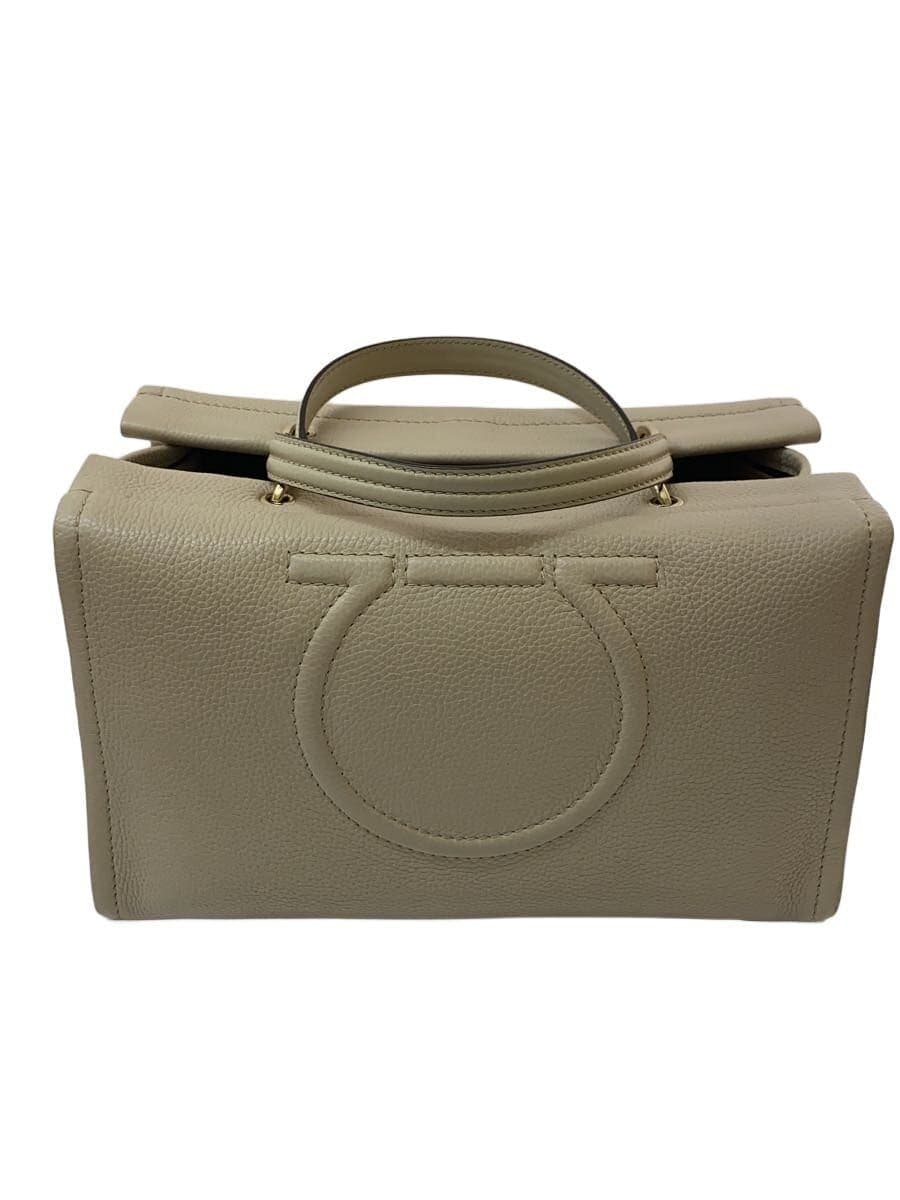 Salvatore Ferragamo Gancini Shoulder Bag Leather BEG EE-21 H110