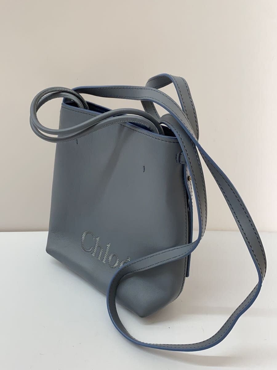 Chloe SENSE Sense Shoulder Bag Leather BLU 2