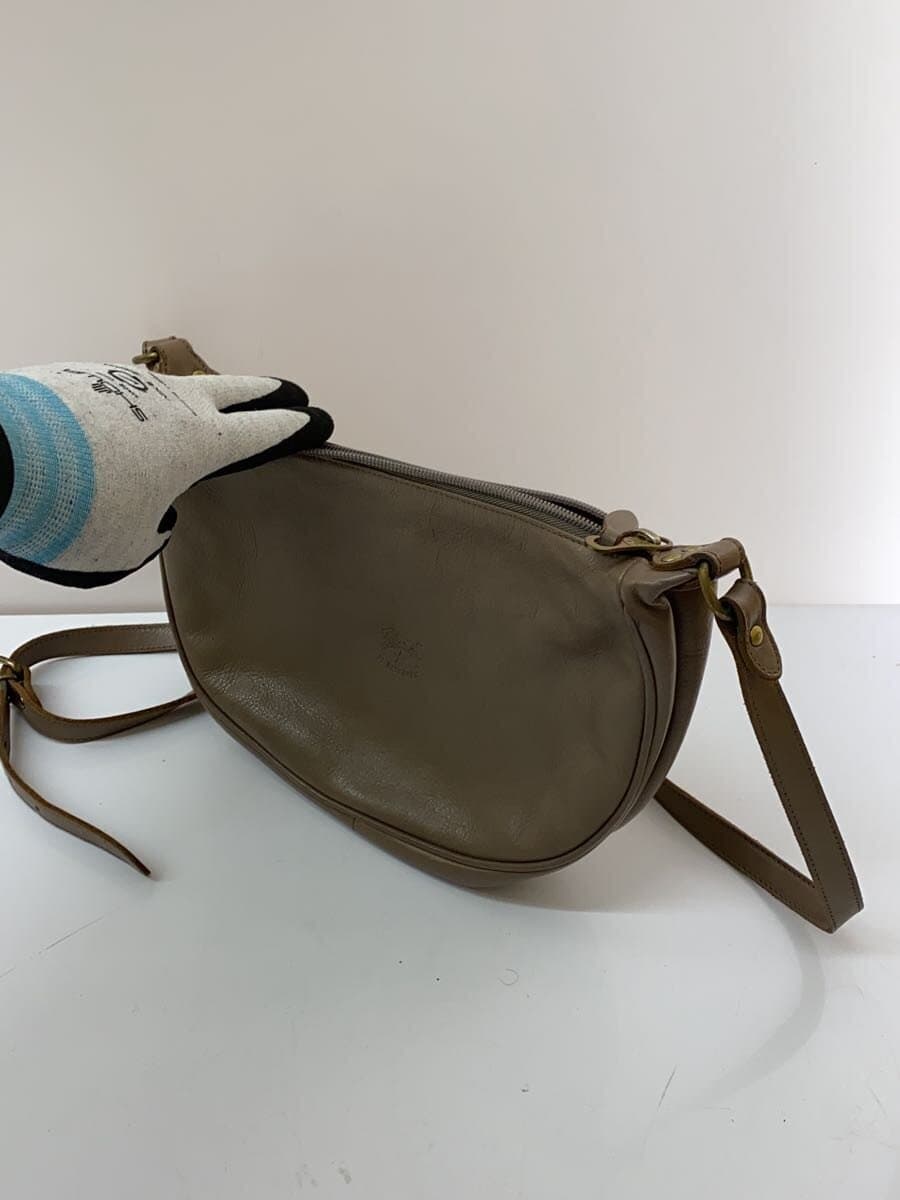 IL BISONTE Crescent Shoulder Bag Leather BEG 2