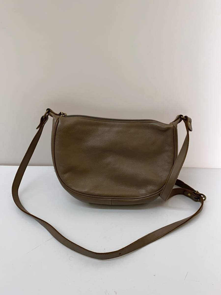 IL BISONTE Crescent Shoulder Bag Leather BEG 3