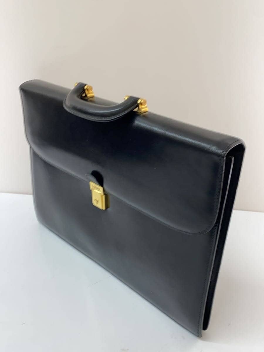 LOEWE with Key Briefcase Leather BLK 2