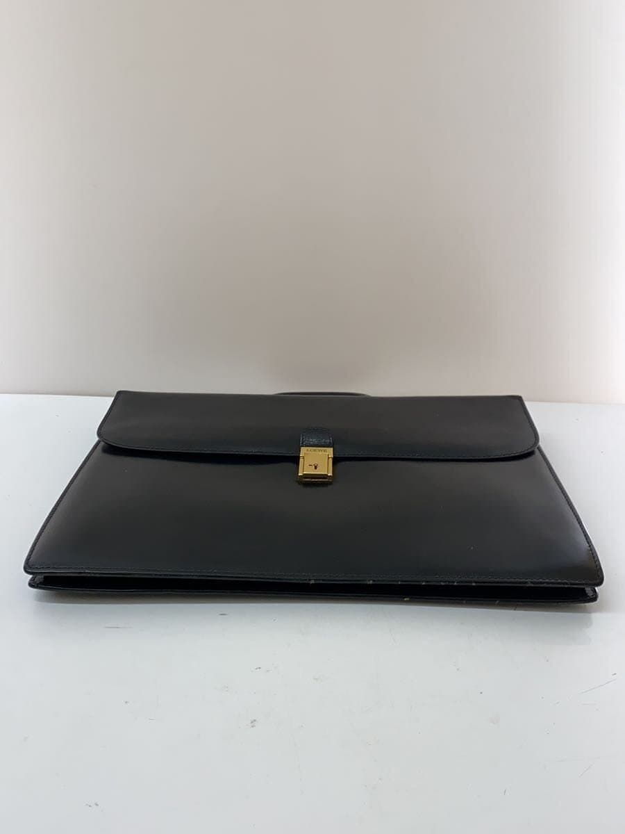 LOEWE with Key Briefcase Leather BLK 4