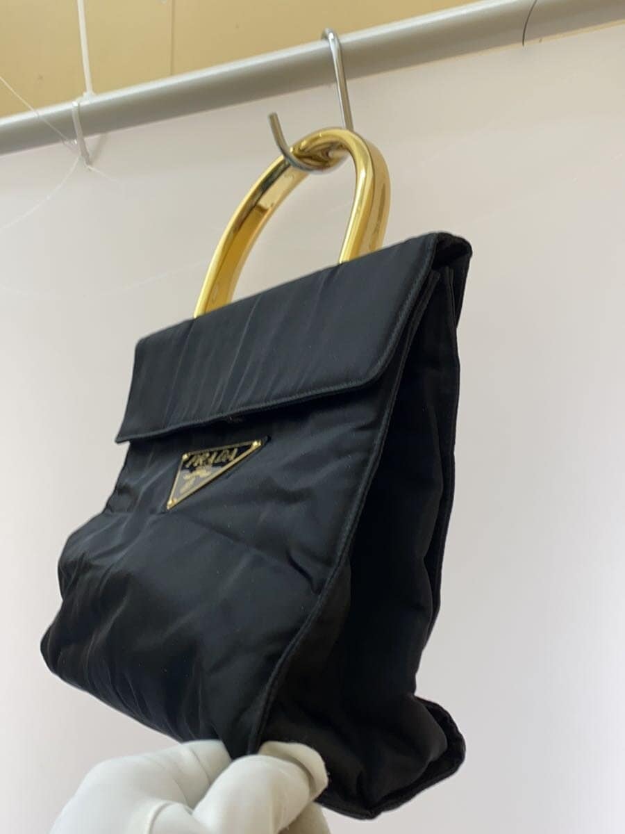 PRADATESSUTO METALLO Handbag Nylon BLK 2