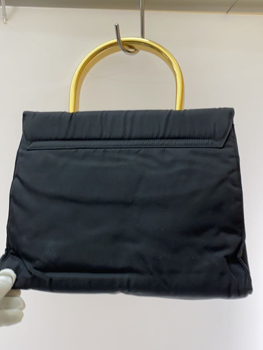 PRADATESSUTO METALLO Handbag Nylon BLK 3