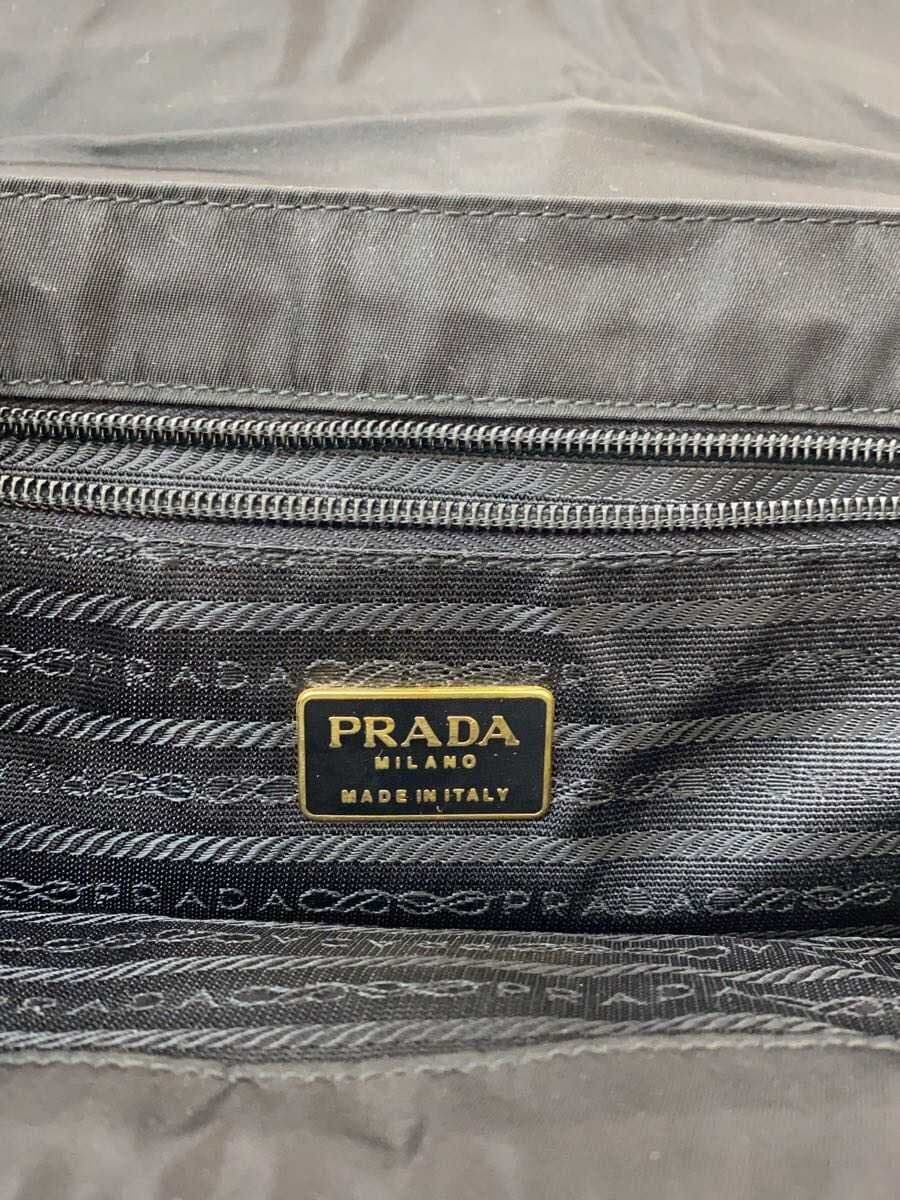 PRADATESSUTO METALLO Handbag Nylon BLK 5