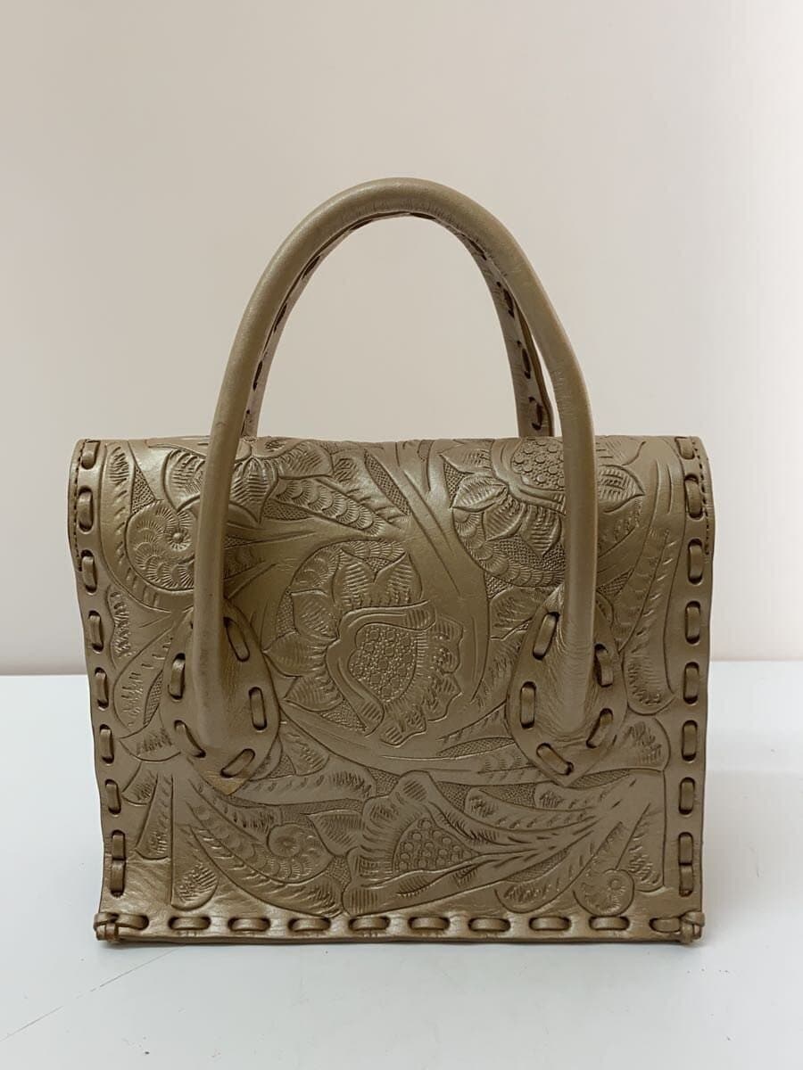 Carving Tribes Handbag Leather GLD Solid 3