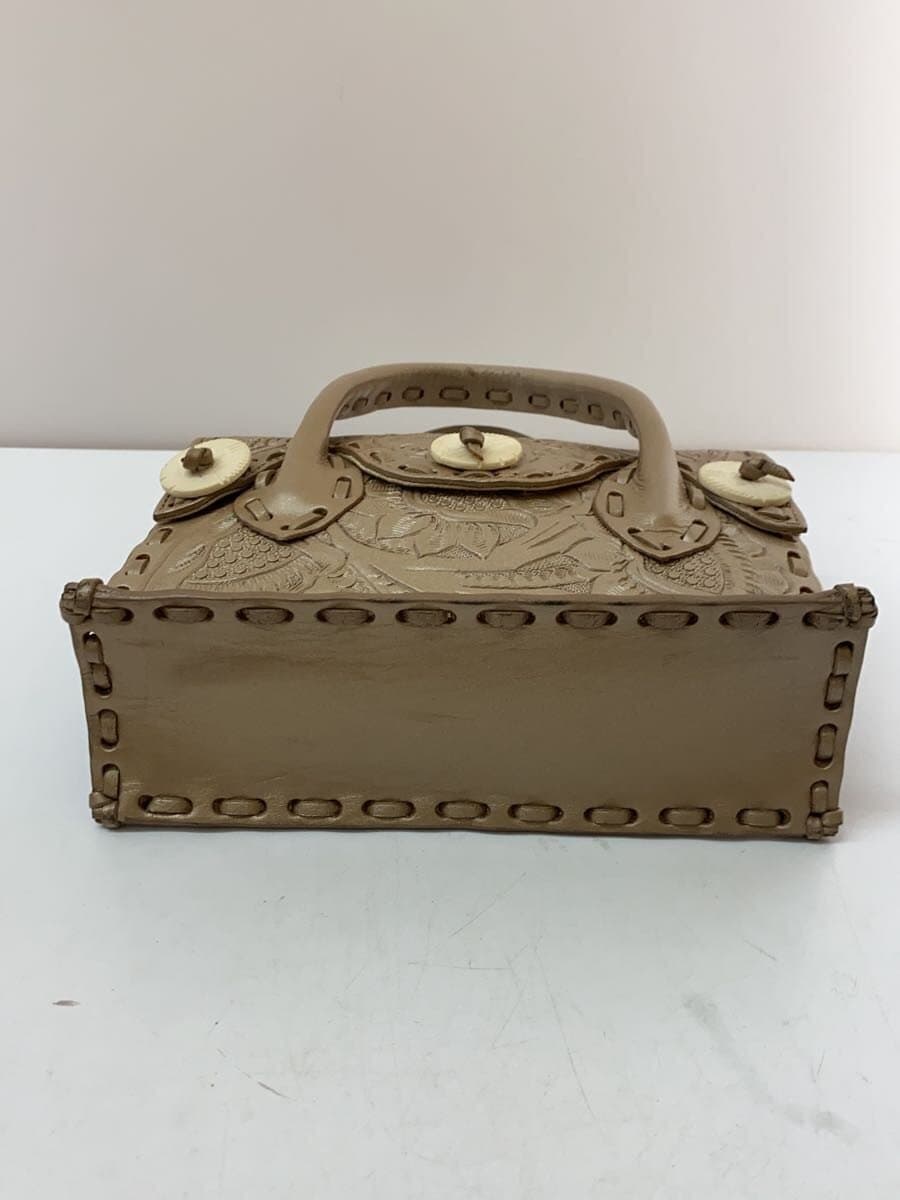 Carving Tribes Handbag Leather GLD Solid 4