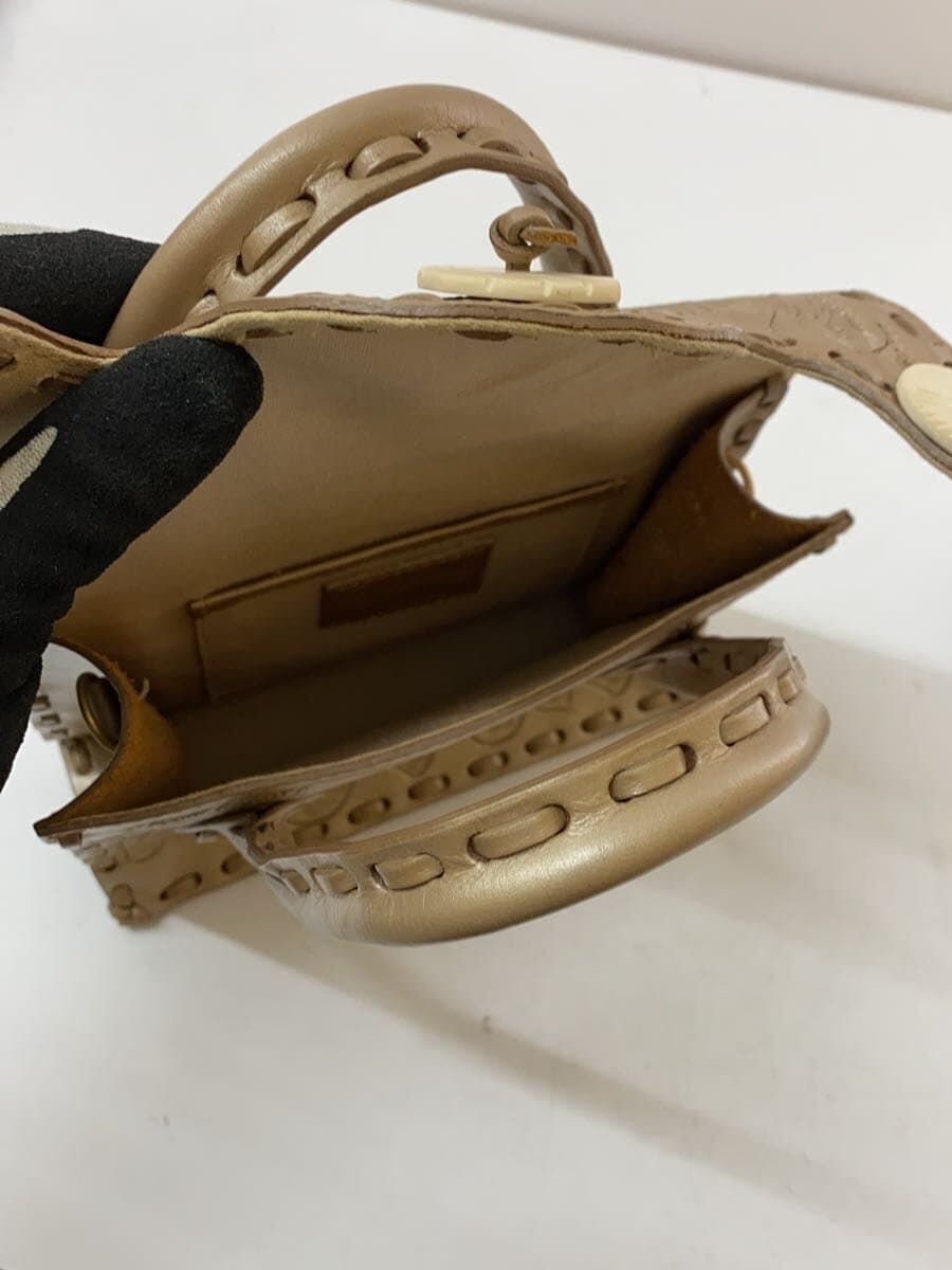 Carving Tribes Handbag Leather GLD Solid 6