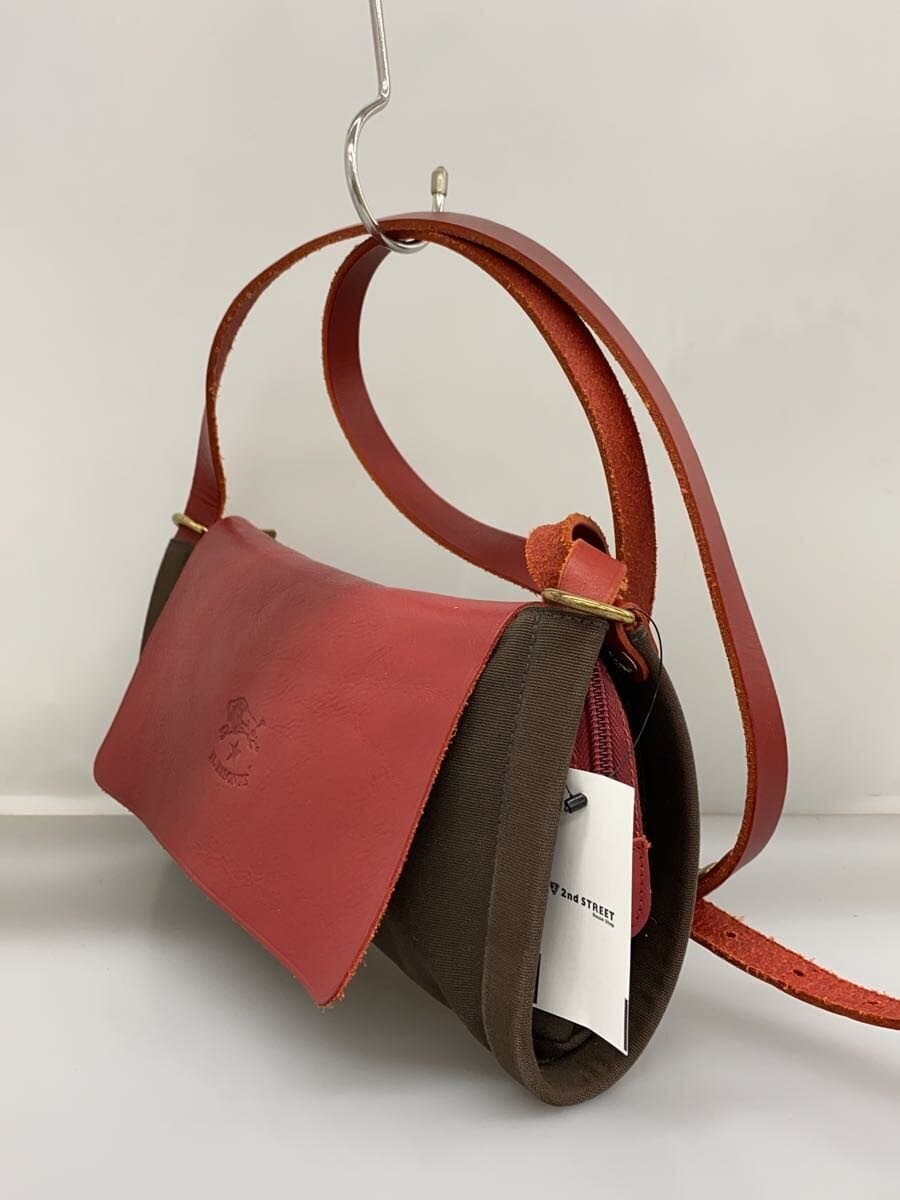 IL BISONTE Shoulder Bag Leather RED 2