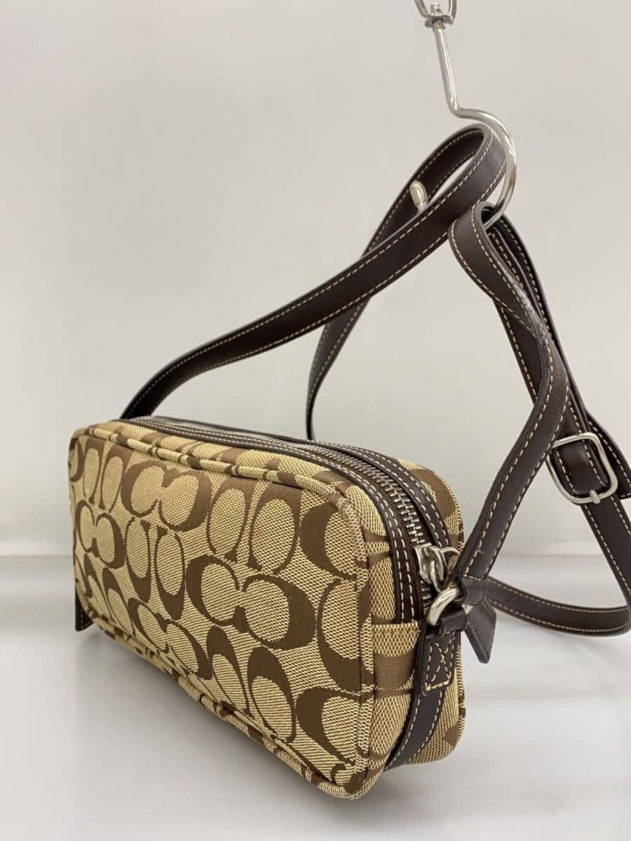 COACH Shoulder Bag_Signature_Beige Canvas BRW All Over Pattern 2