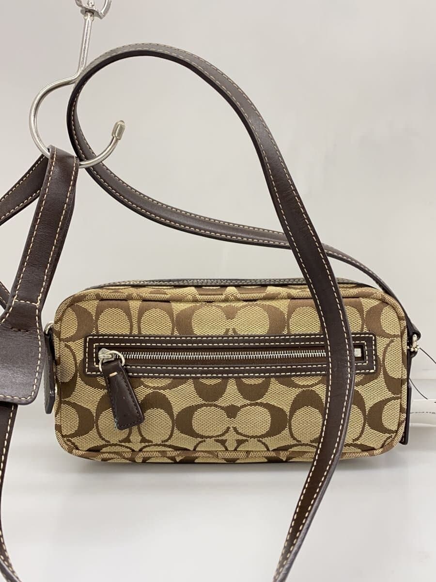 COACH Shoulder Bag_Signature_Beige Canvas BRW All Over Pattern 3