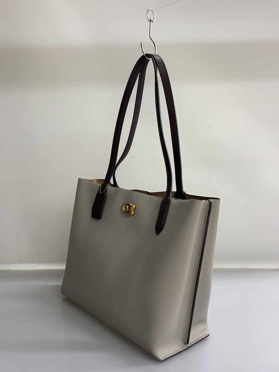 COACH Willow Tote_Color Block_With Signature Canvas Interior Leather GRY Solid 2