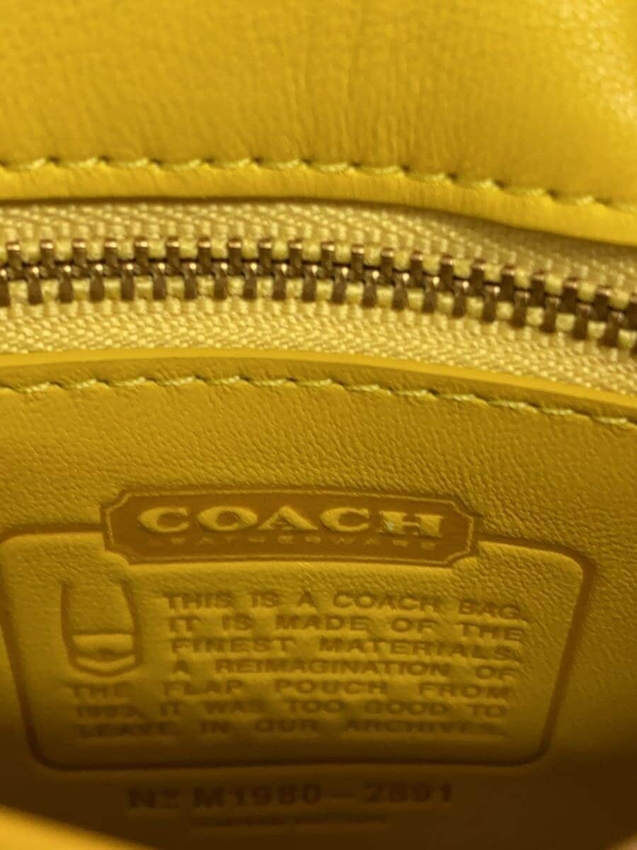 COACH Shoulder Bag Leather YLW M1980-2891 5