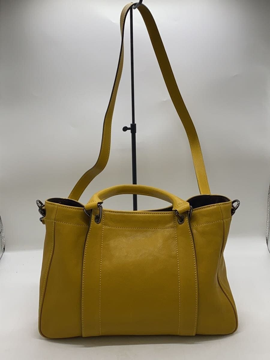 LONGCHAMP shoulder bag leather YLW 3