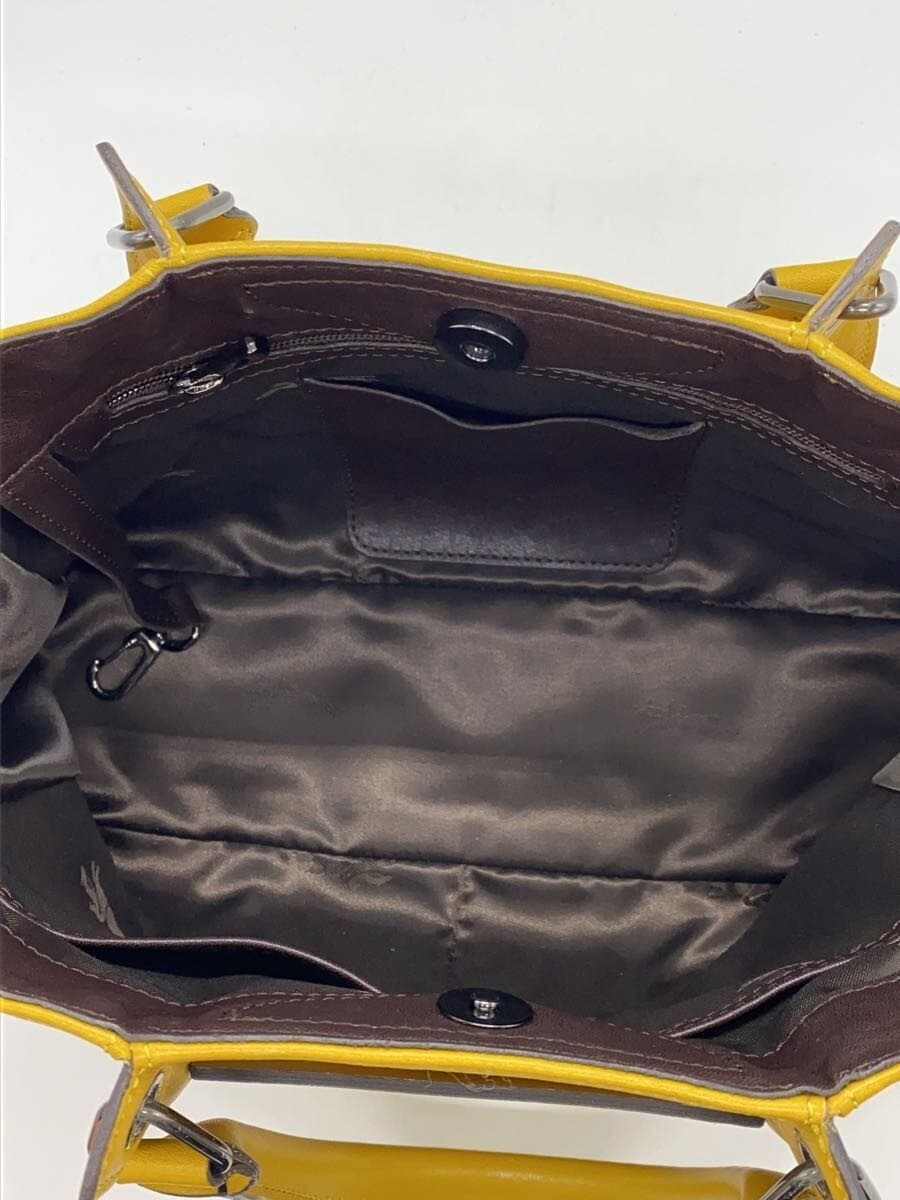 LONGCHAMP shoulder bag leather YLW 6