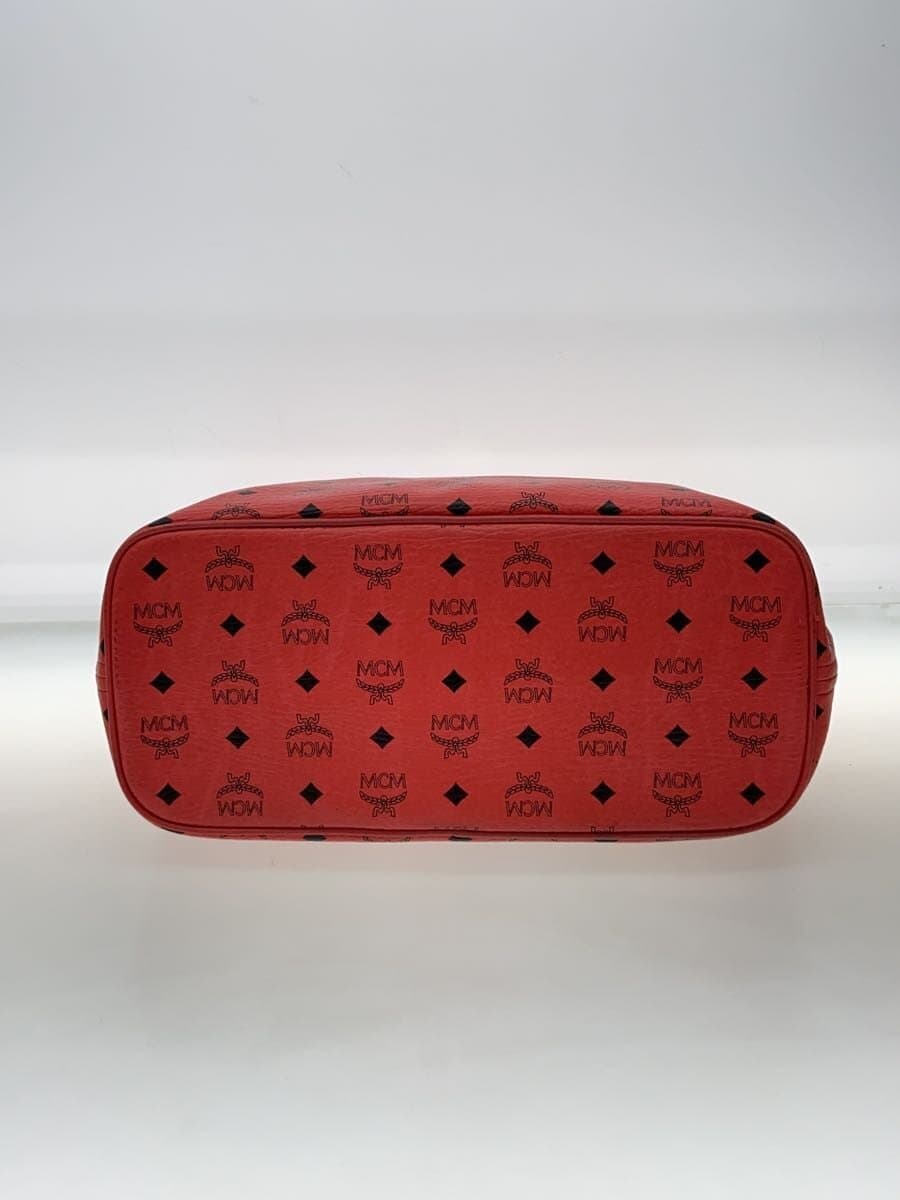 MCM Wear Inside Soil Visetos Tote Bag RED Monogram 10031209 4