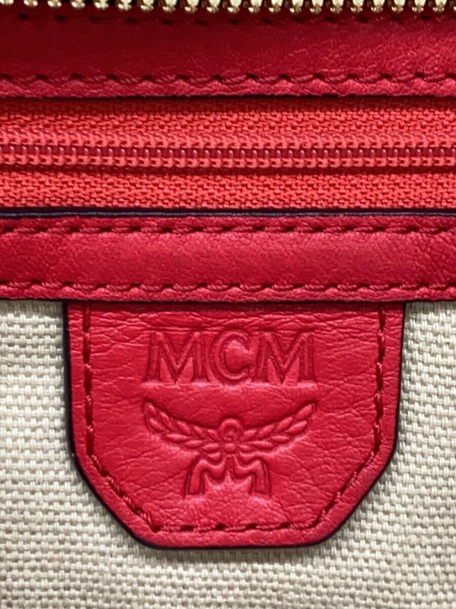MCM Wear Inside Soil Visetos Tote Bag RED Monogram 10031209 5