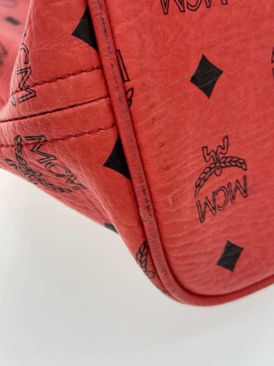 MCM Wear Inside Soil Visetos Tote Bag RED Monogram 10031209 8