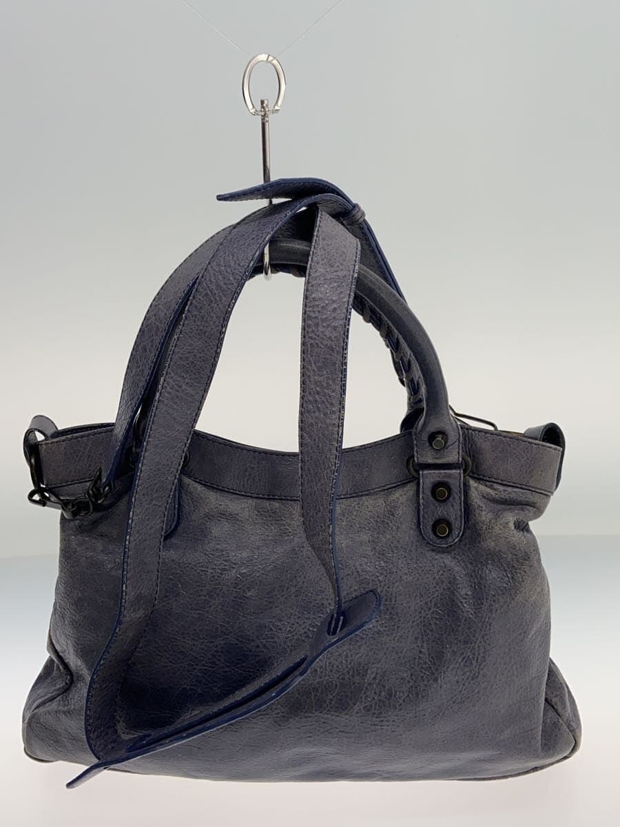 BALENCIAGA Shoulder Bag Leather BLU Solid 240579 4KXTW9V 3