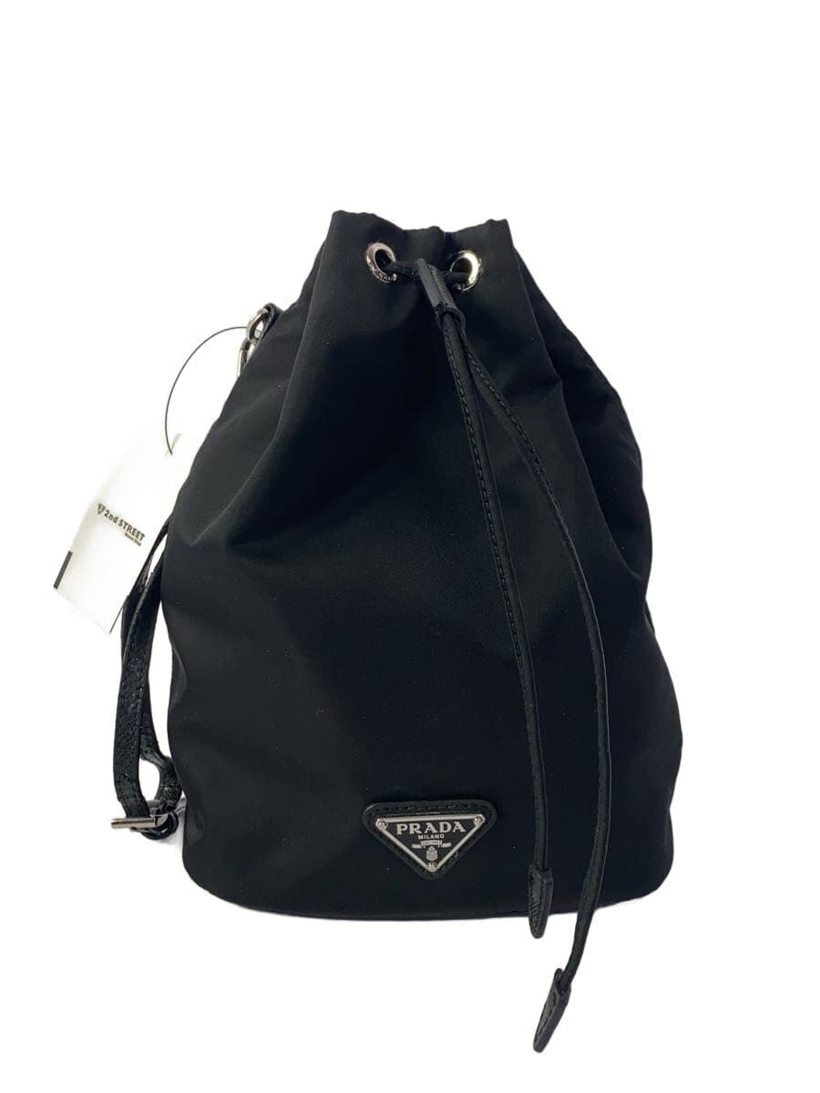 PRADA Re-Nylon Pouch Nylon BLK Solid Handle Deteriorated