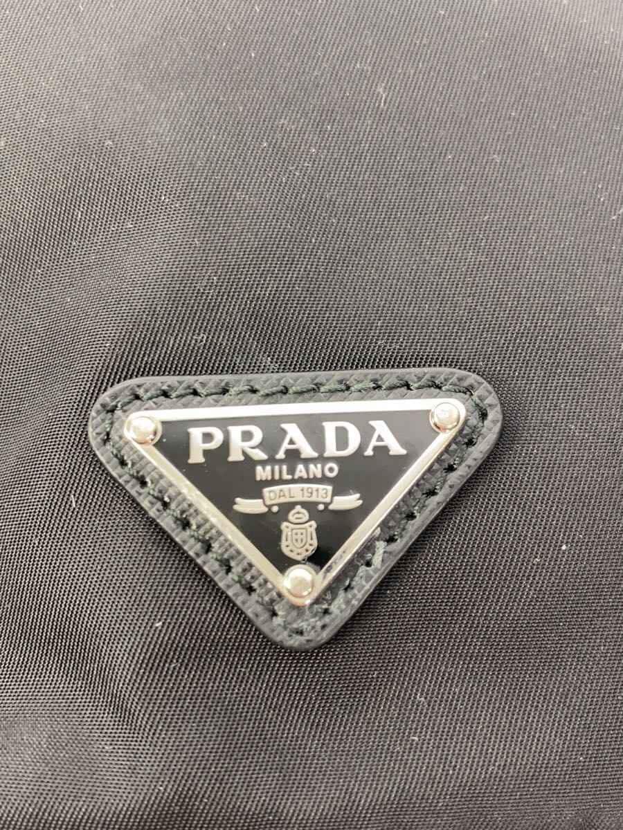 PRADA Re-Nylon Pouch Nylon BLK Solid Handle Deteriorated 5