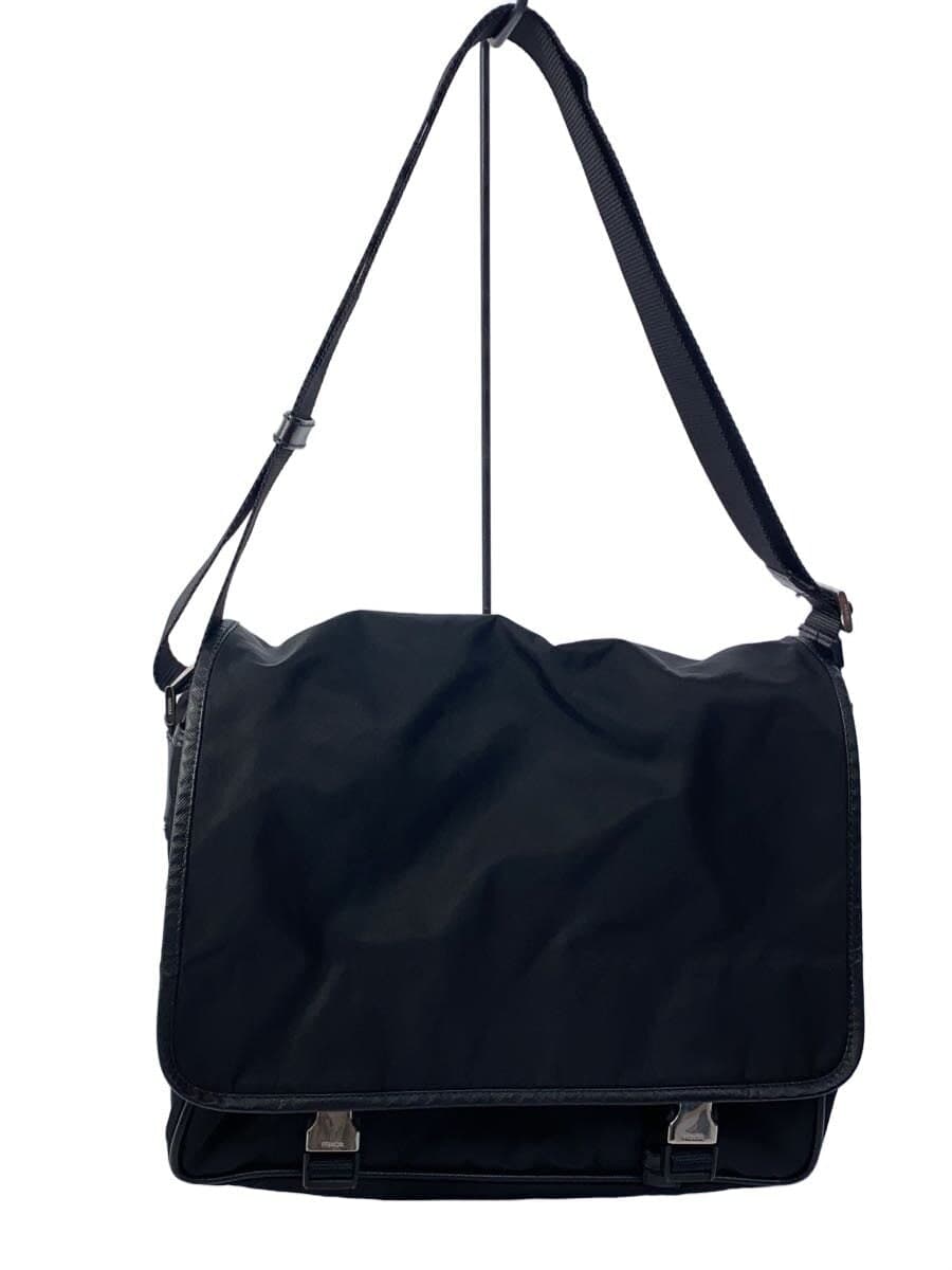 PRADA shoulder bag nylon BLK solid color