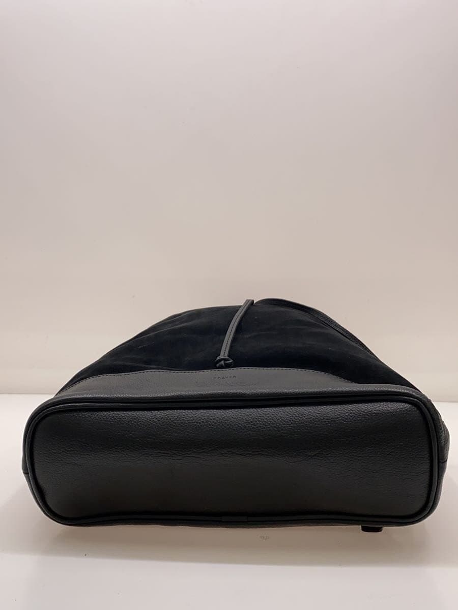 Other Brand TRAVER Trevor Drawstring Backpack Backpack Suede Leather Black 4