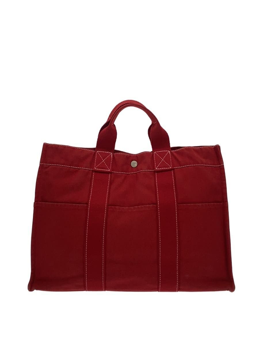 HERMES Air Line MM Tote Bag Canvas RED