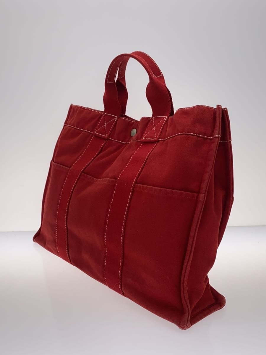 HERMES Air Line MM Tote Bag Canvas RED 2