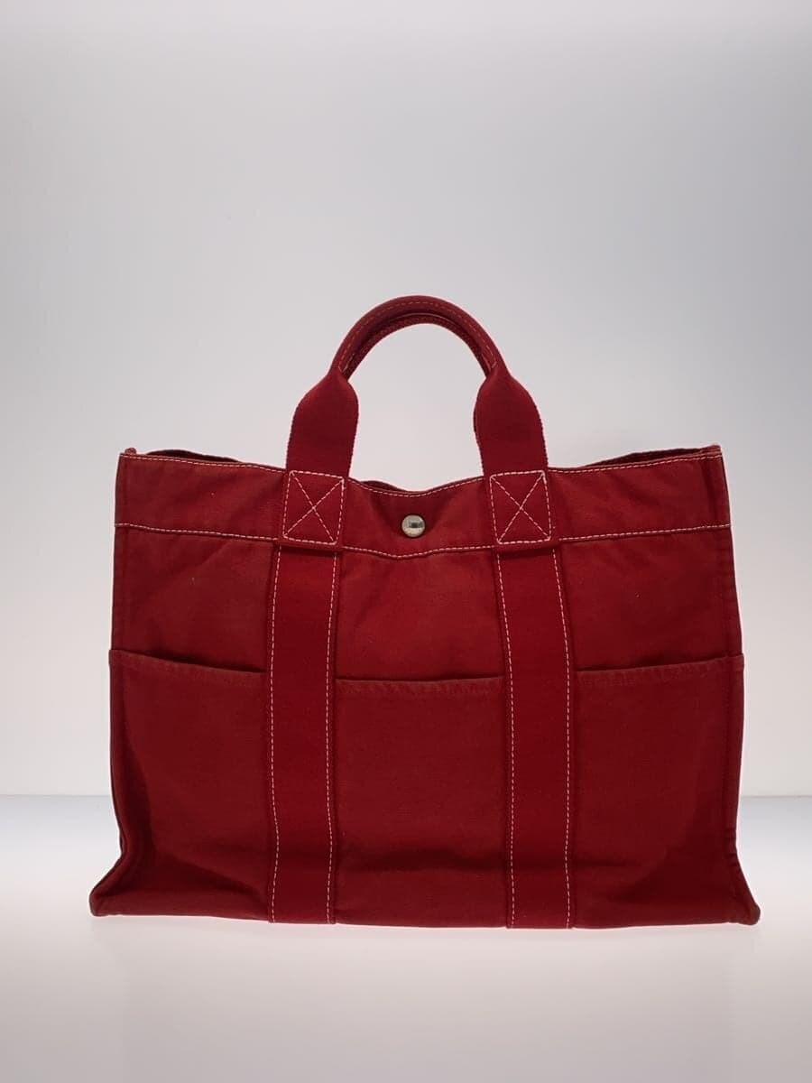 HERMES Air Line MM Tote Bag Canvas RED 3
