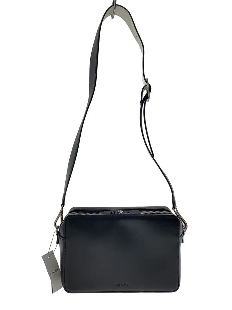 YONFA Shoulder Bag Leather BLK Solid