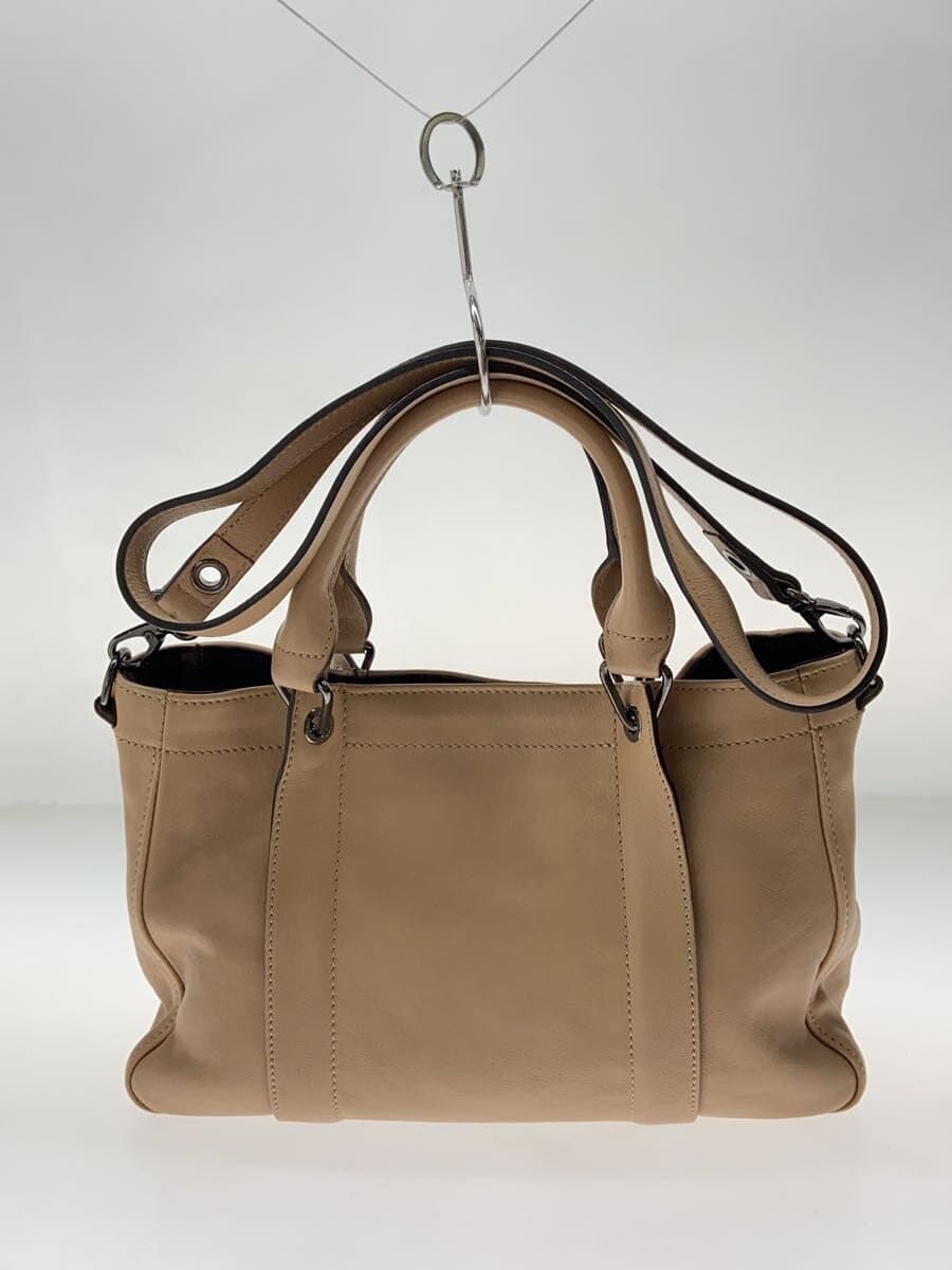 LONGCHAMP Bag Leather BEG Solid 3
